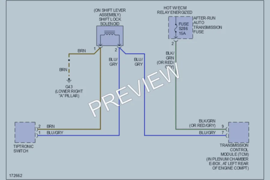 2004 Audi A4 Shift Interlock wiring diagram preview