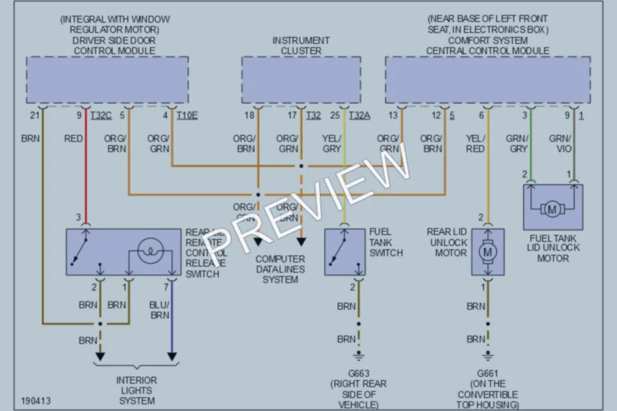 2004 Audi S4 Trunk Tailgate Fuel Door wiring diagram preview