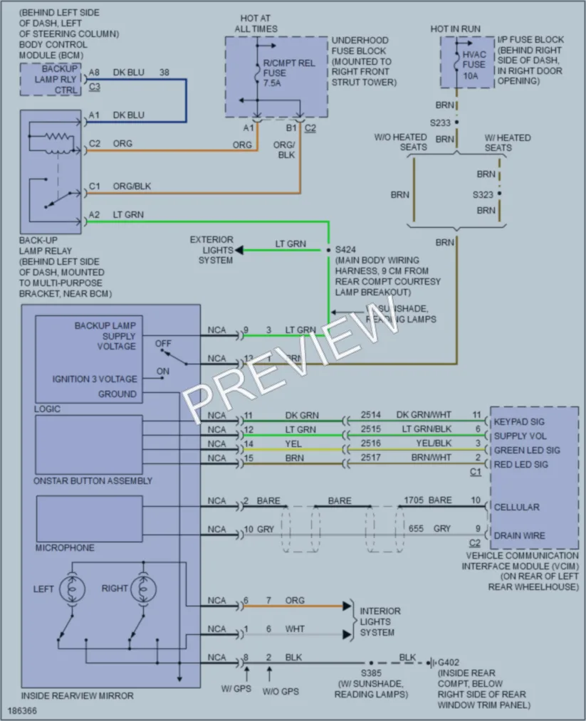 2004 Buick Century Power Mirrors wiring diagram preview