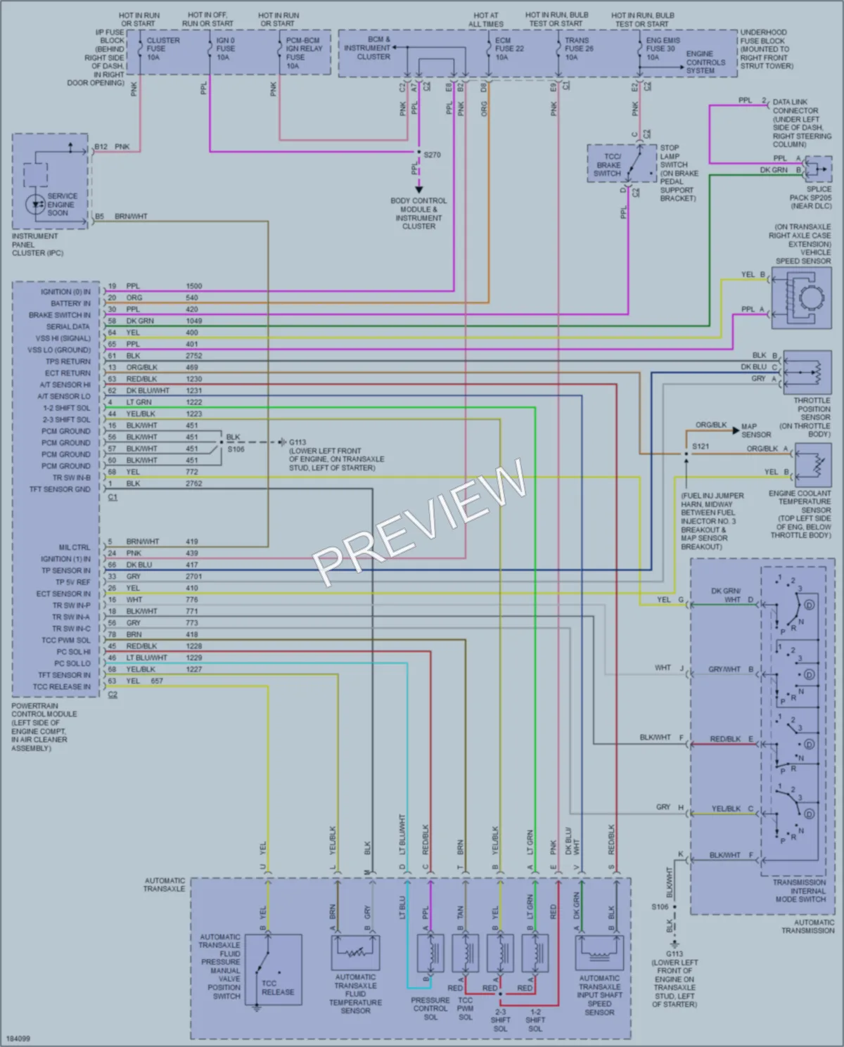 2004 Buick Century Transmission wiring diagram preview