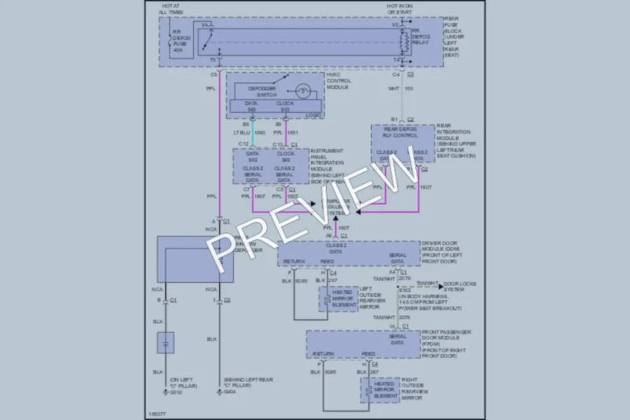 2004 Buick LeSabre Defoggers wiring diagram preview