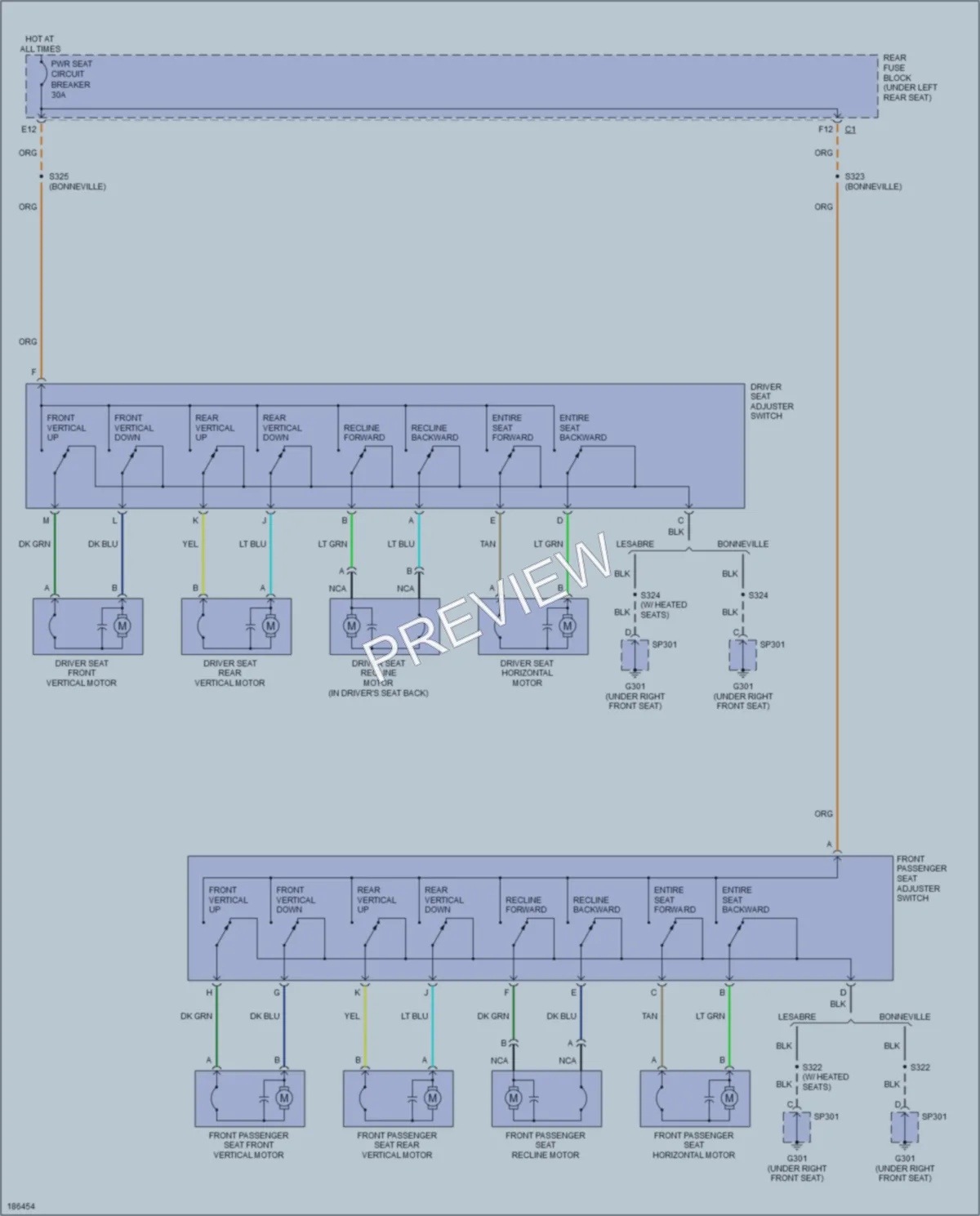 2004 Buick LeSabre Power Seats wiring diagram preview