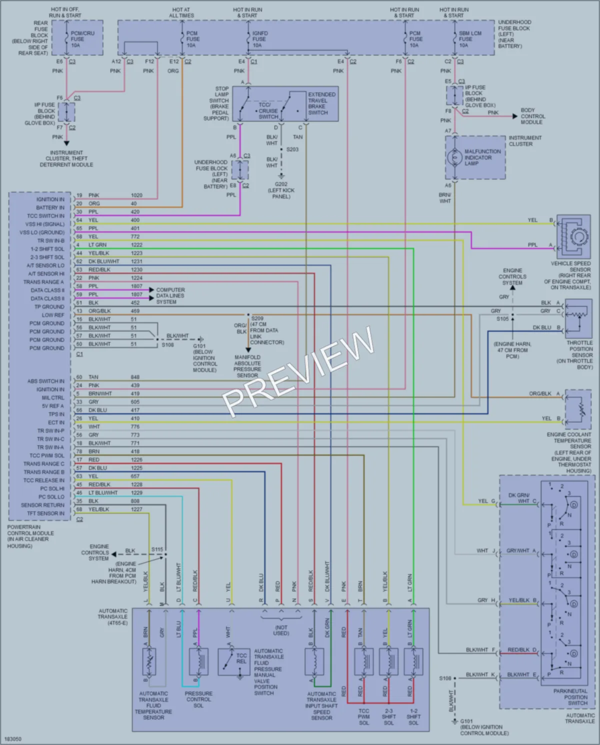 2004 Buick ParkAvenue Transmission wiring diagram preview