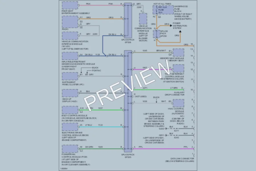2004 Buick Rendezvous Computer Data Lines wiring diagram preview