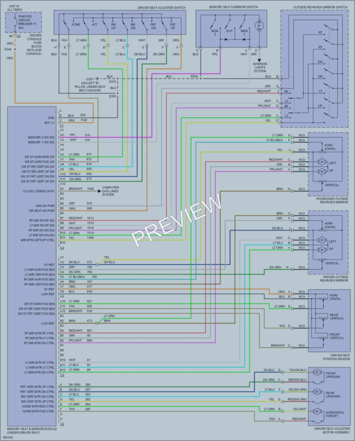 2004 Buick Rendezvous Memory Systems wiring diagram preview