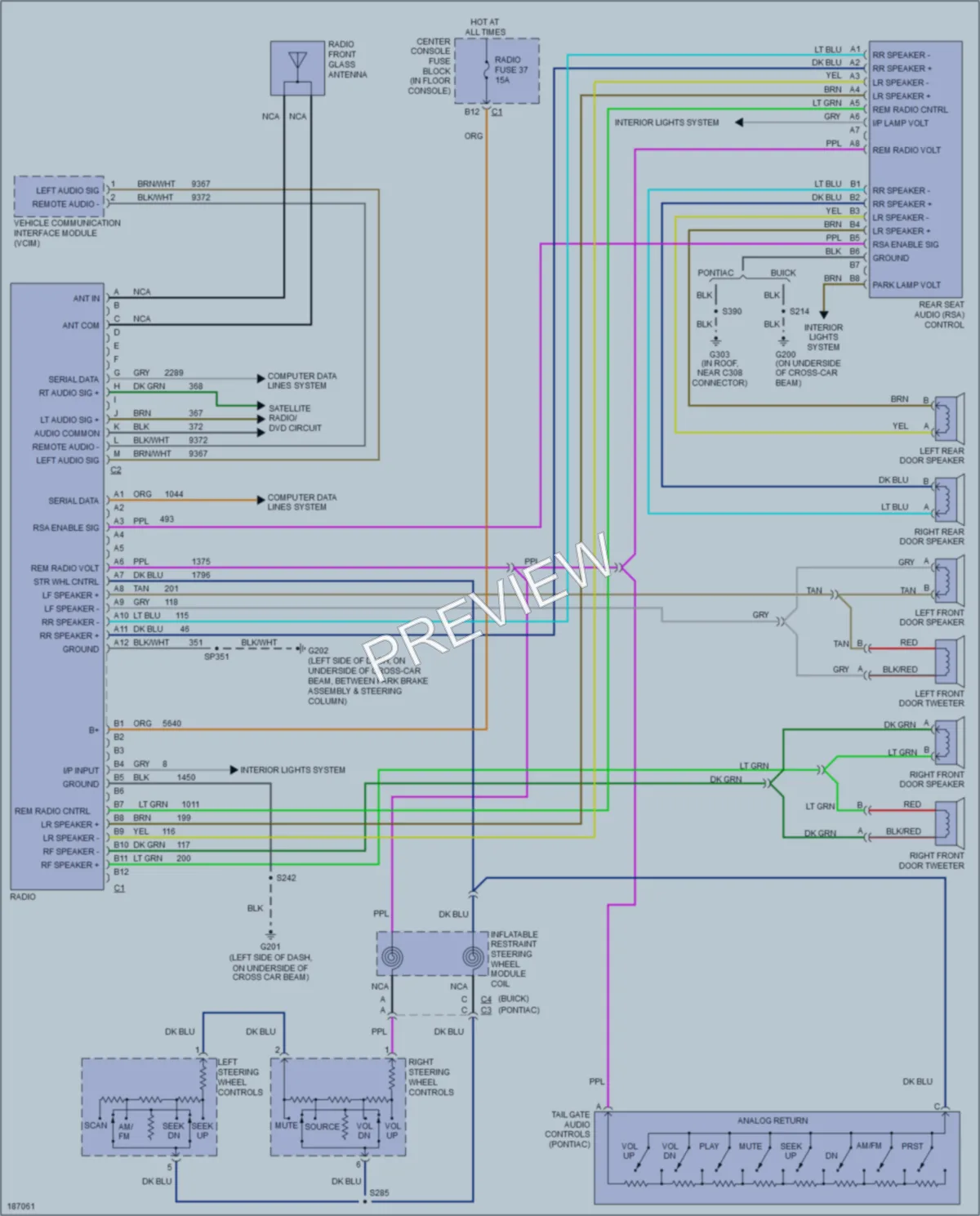 2004 Buick Rendezvous Radio wiring diagram preview