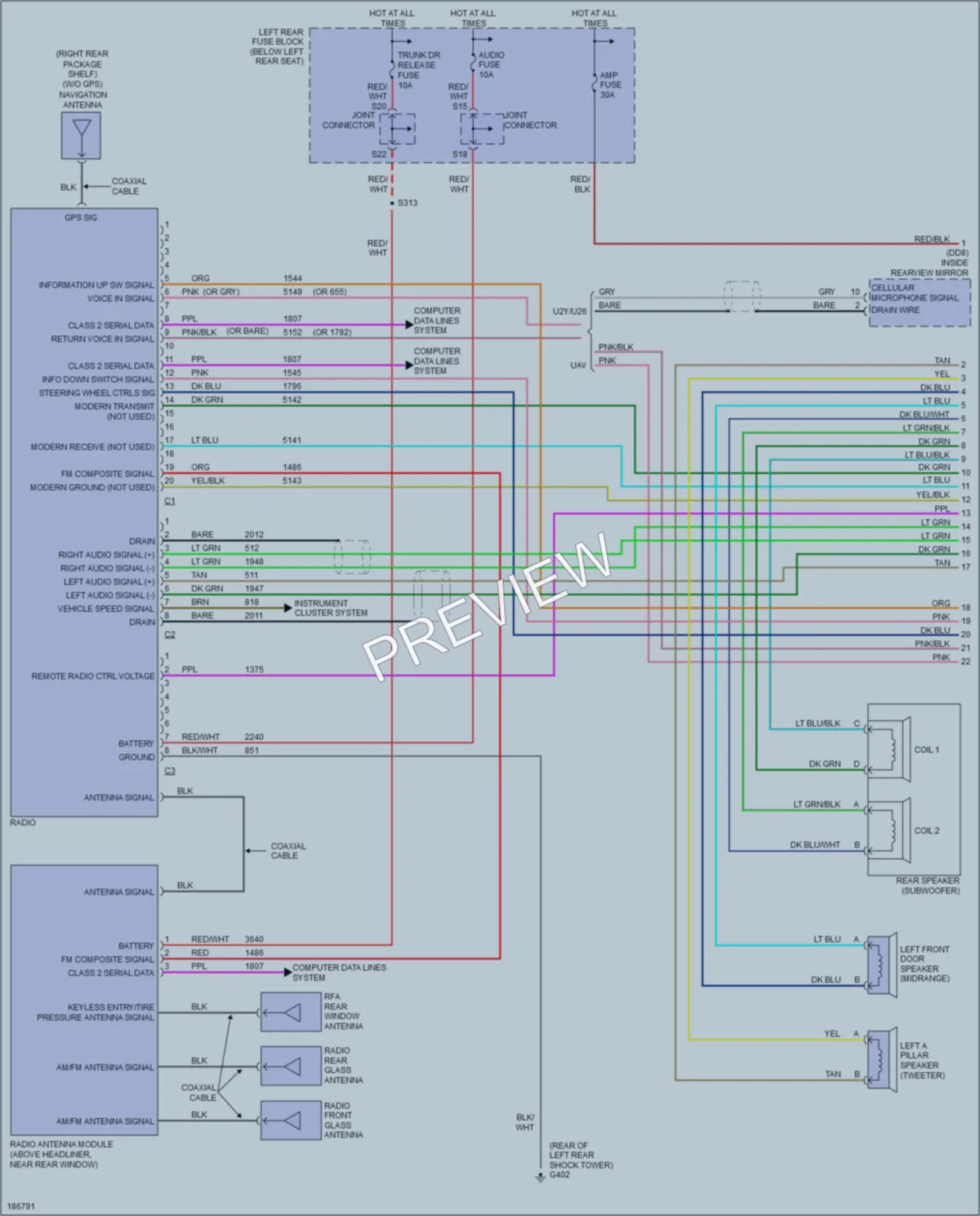 2004 Cadillac CTS Radio wiring diagram preview