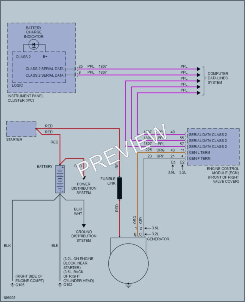 2004 Cadillac CTSV Starting Charging wiring diagram preview