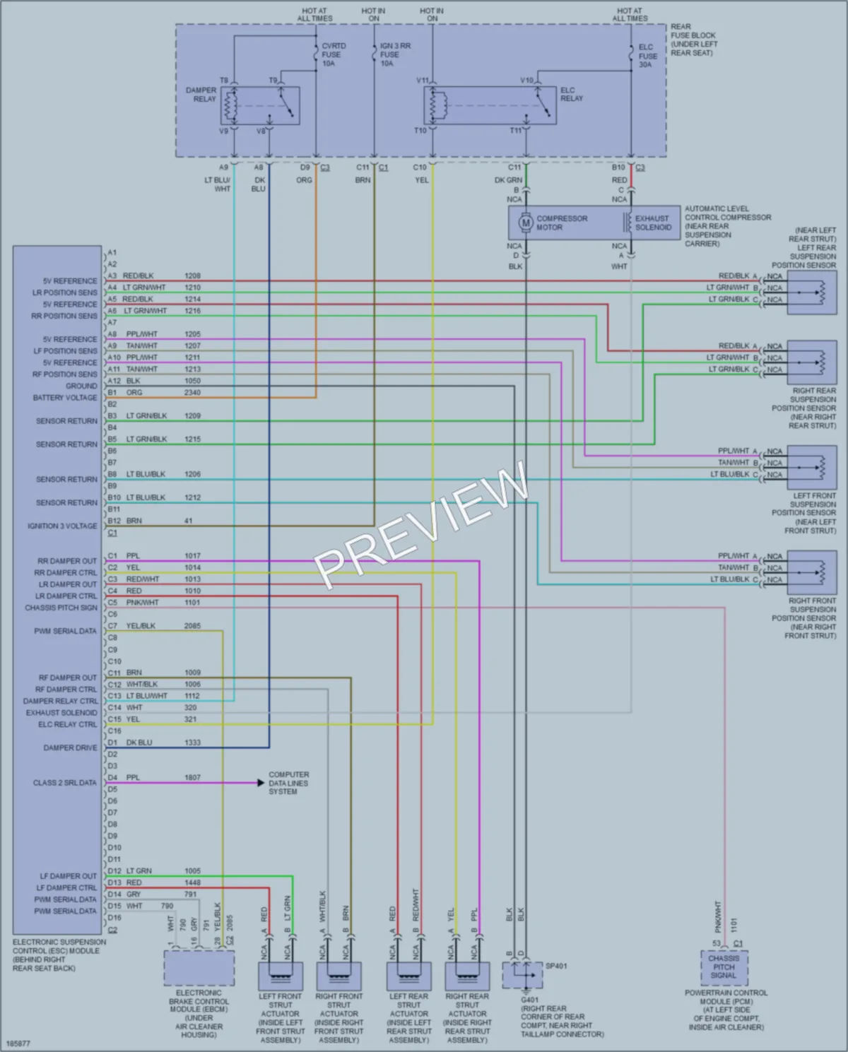 2004 Cadillac DeVille Electronic Suspension wiring diagram preview