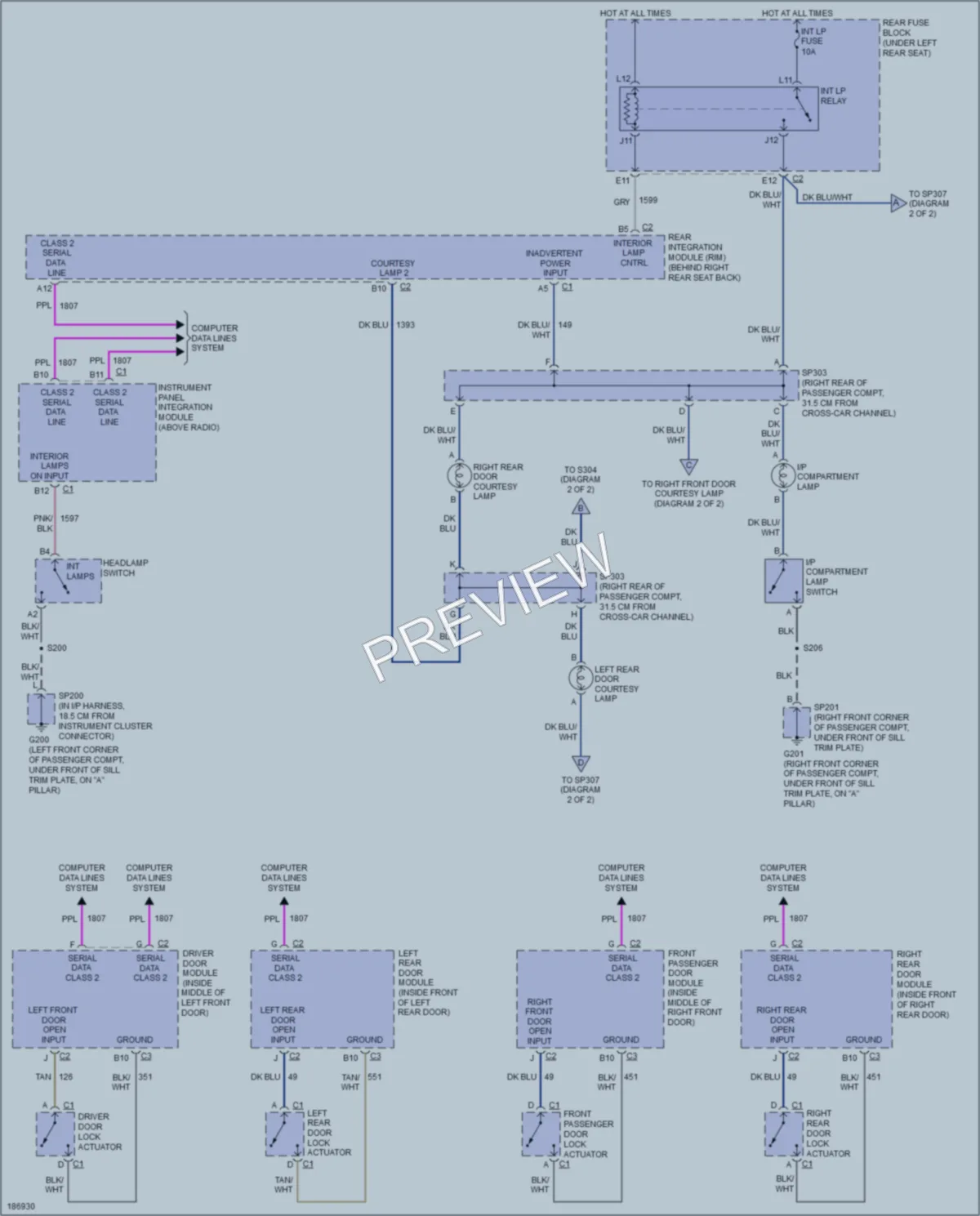 2004 Cadillac DeVille Interior Lights wiring diagram preview
