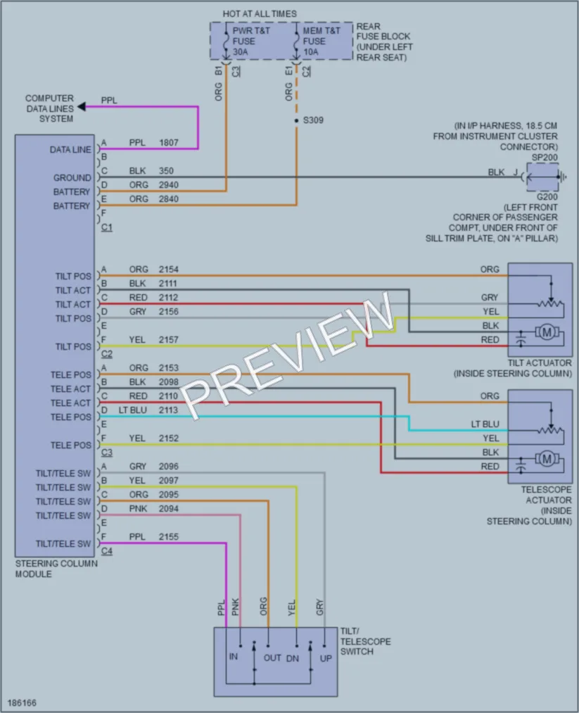 2004 Cadillac DeVille Memory Systems wiring diagram preview