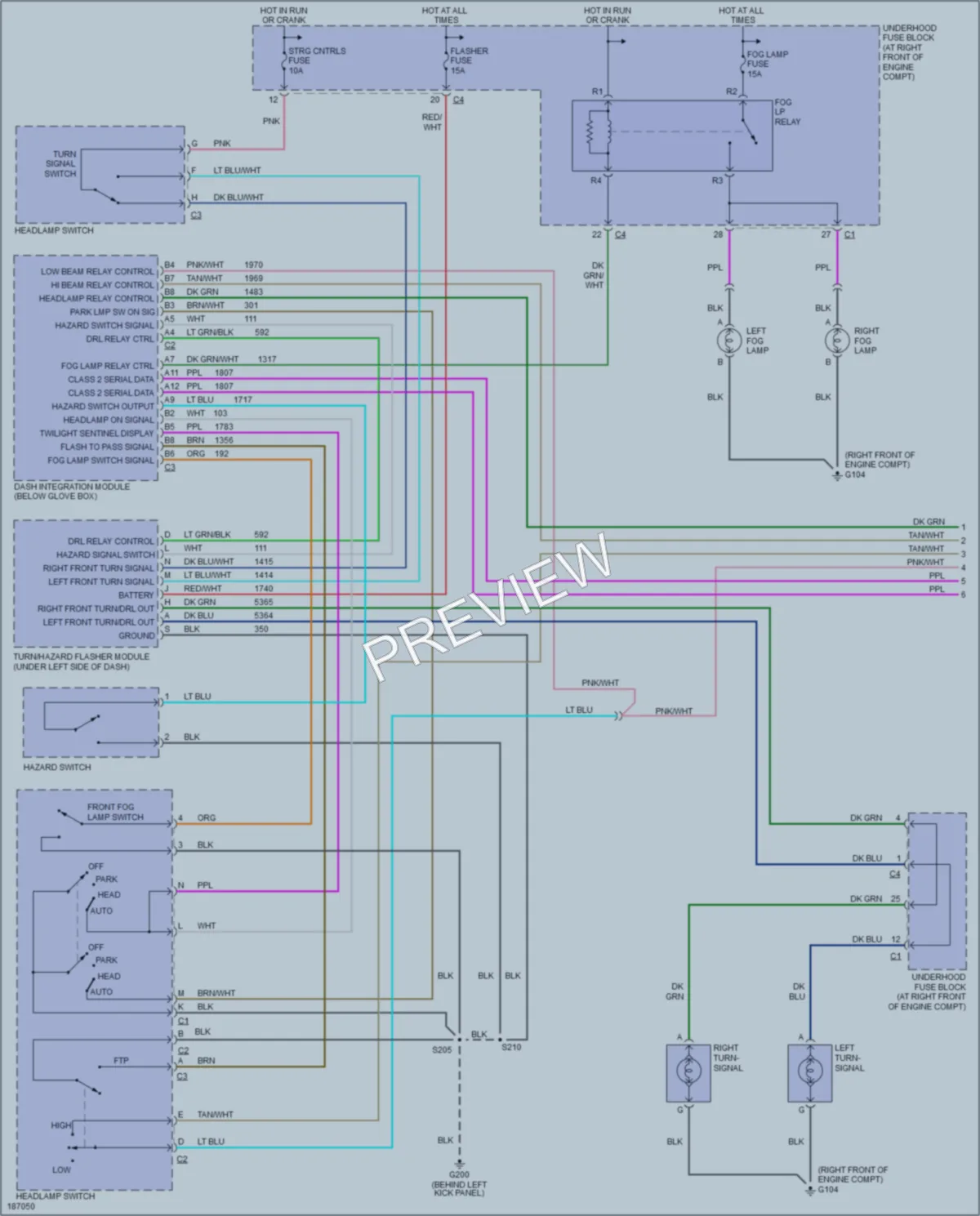 2004 Cadillac SRX Headlights wiring diagram preview