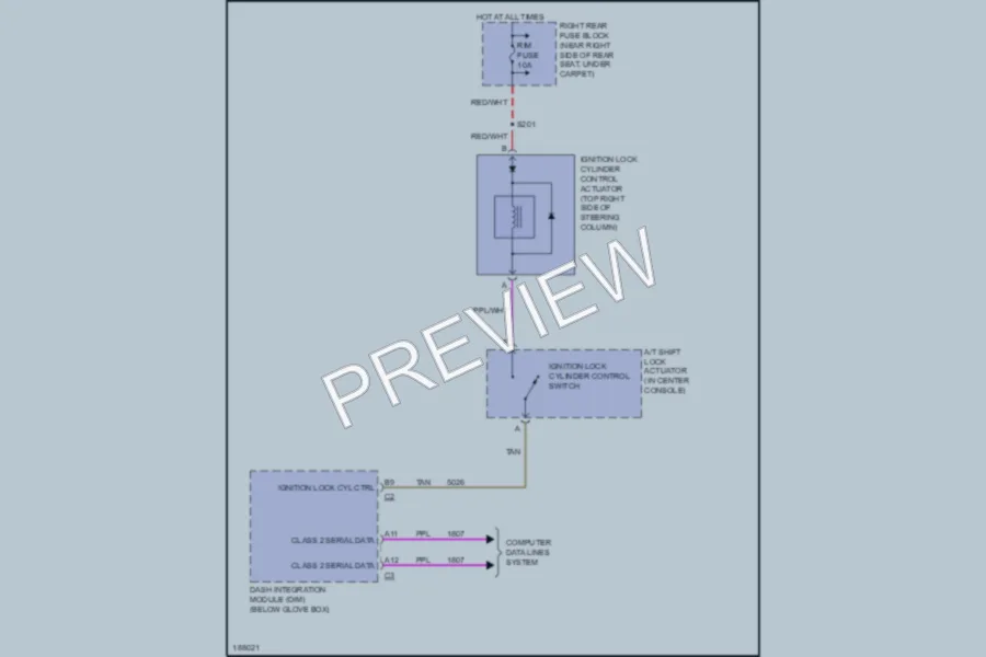 2004 Cadillac SRX Shift Interlock wiring diagram preview
