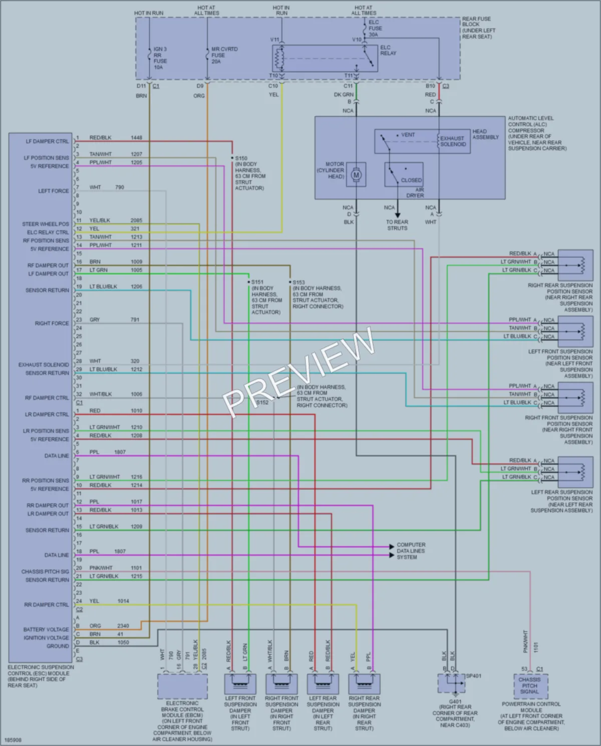 2004 Cadillac Seville Electronic Suspension wiring diagram preview