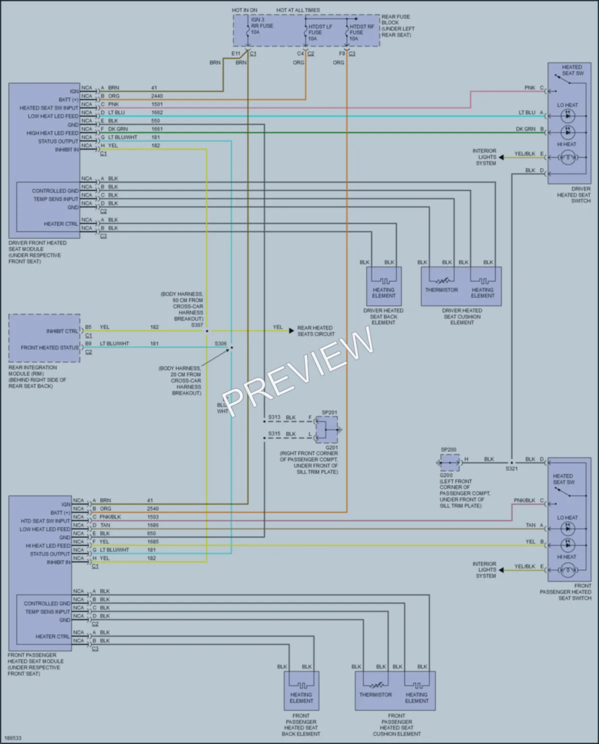 2004 Cadillac Seville Power Seats wiring diagram preview