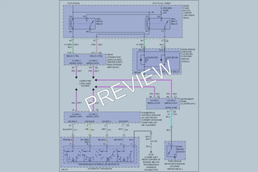 2004 Cadillac Seville Shift Interlock wiring diagram preview