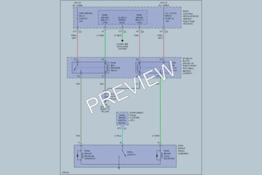 2004 Cadillac XLR Shift Interlock wiring diagram preview