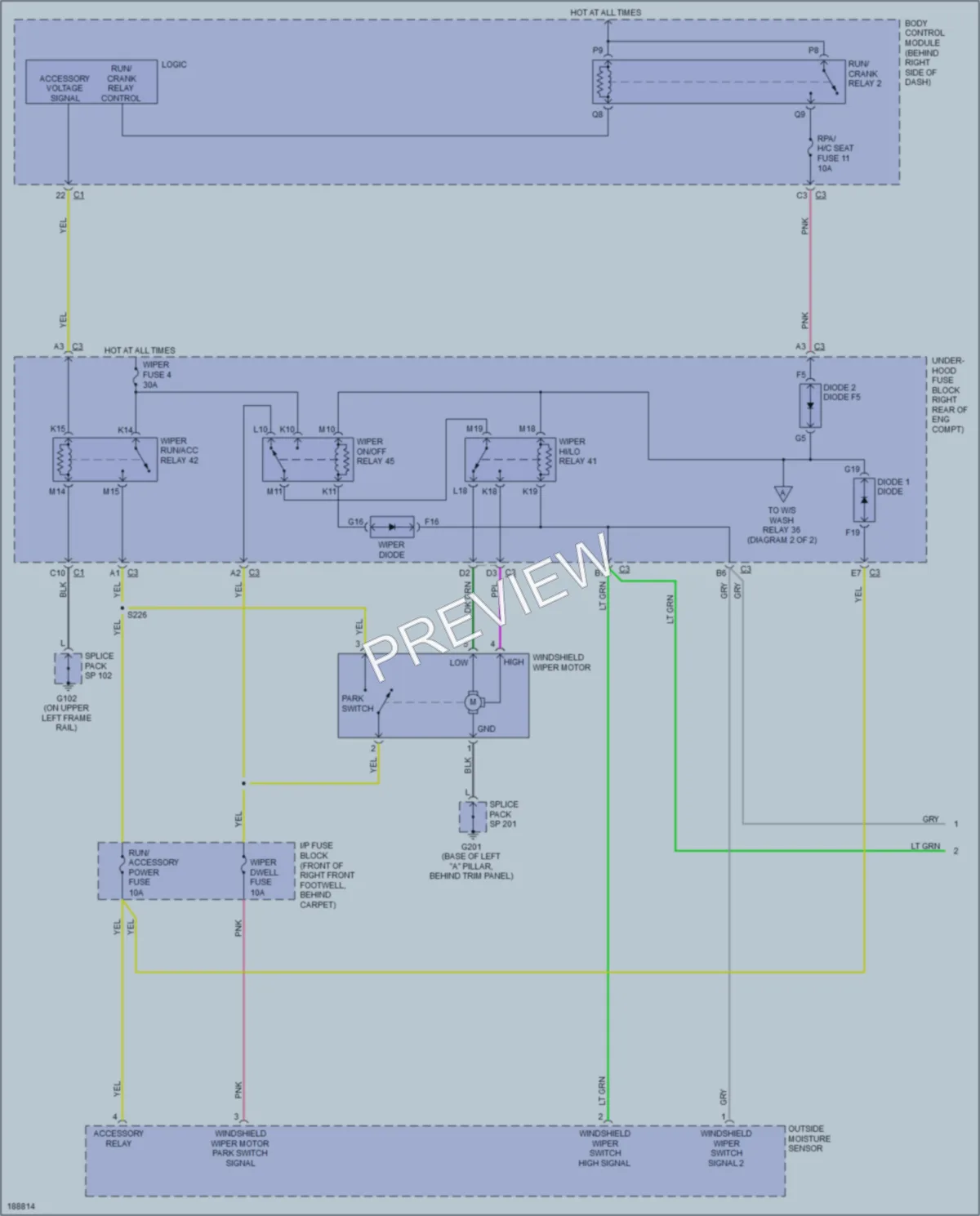 2004 Cadillac XLR Wiper Washer wiring diagram preview