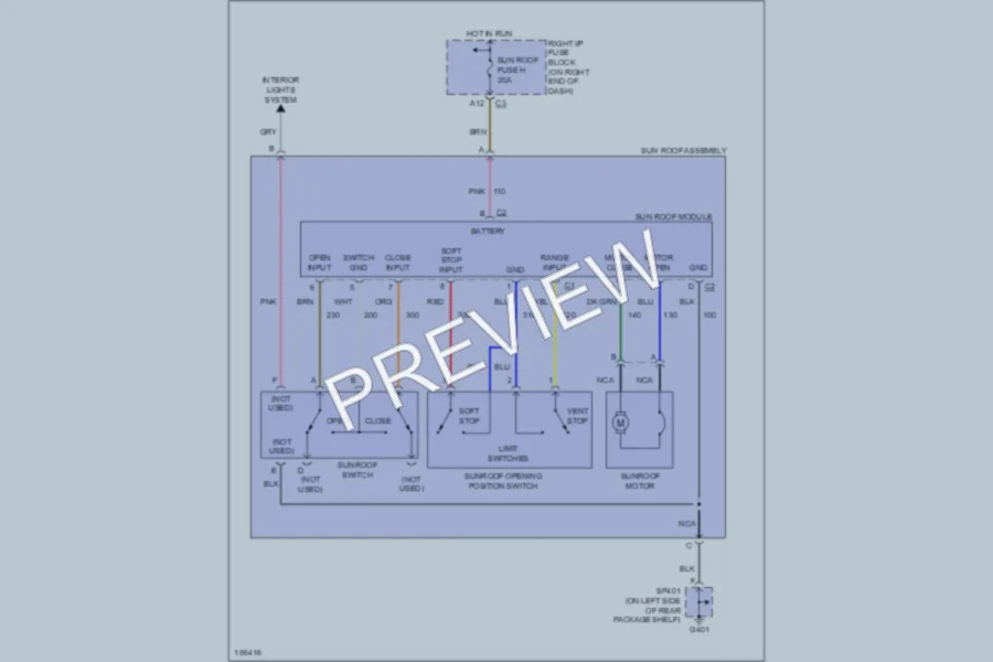 2004 Chevrolet Classic Power Top Sunroof wiring diagram preview