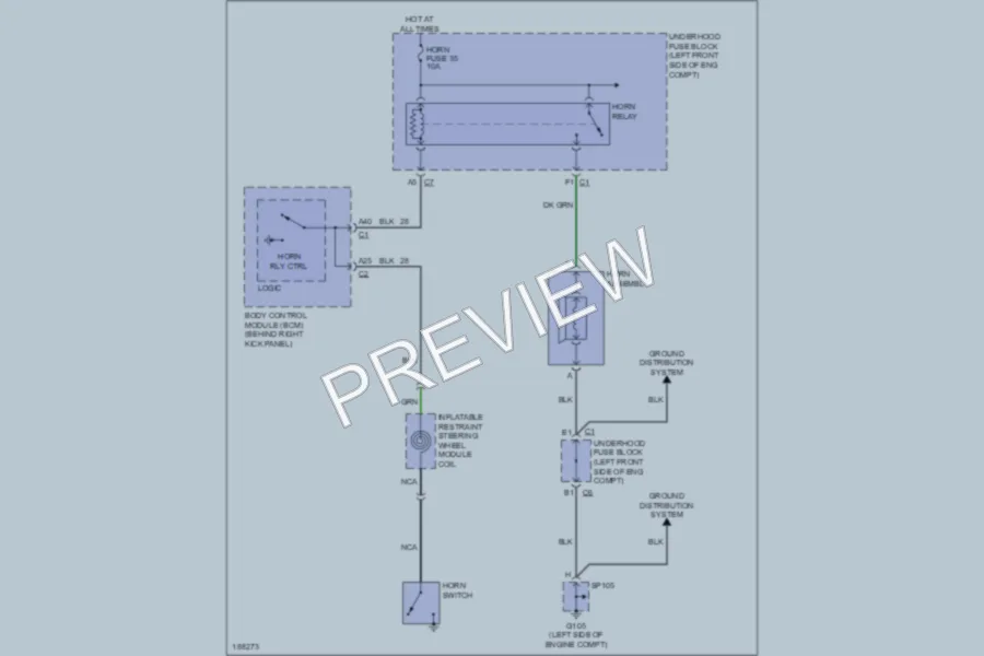 2004 Chevrolet Colorado Horn wiring diagram preview