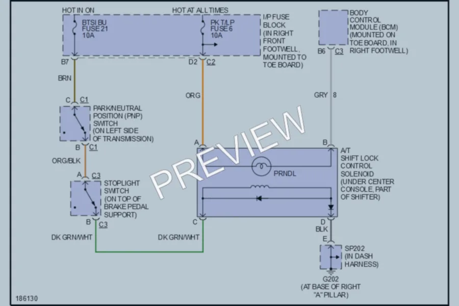 2004 Chevrolet Corvette Shift Interlock wiring diagram preview