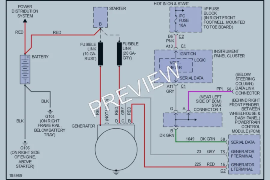 2004 Chevrolet Corvette Starting Charging wiring diagram preview