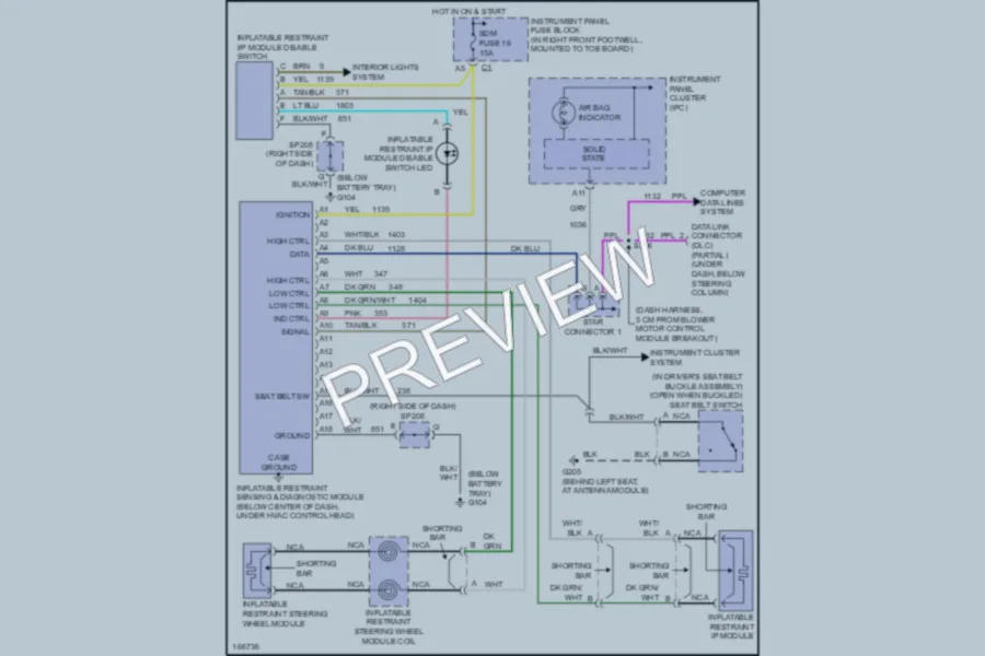 2004 Chevrolet Corvette Supplemental Restraints wiring diagram preview
