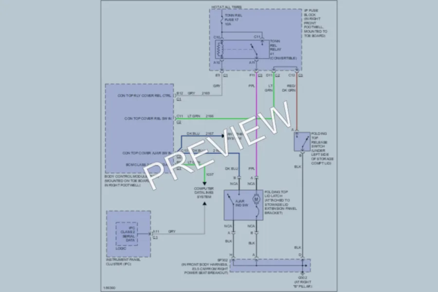 2004 Chevrolet Corvette Trunk Tailgate Fuel Door wiring diagram preview