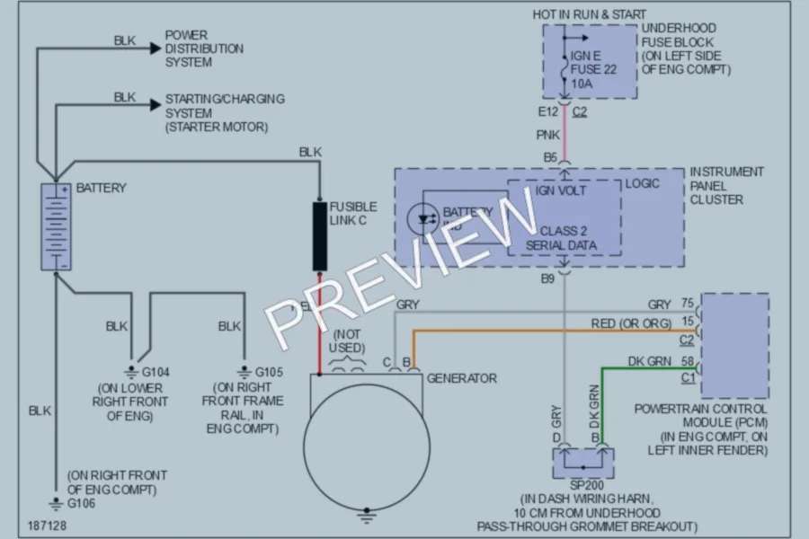 2004 Chevrolet G1500 Starting Charging wiring diagram preview
