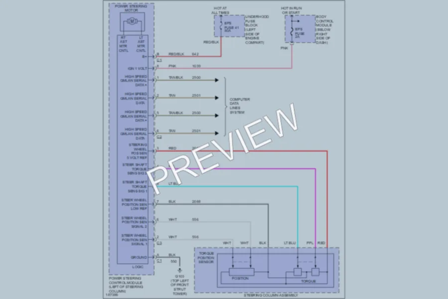 2004 Chevrolet Malibu Electronic Power Steering wiring diagram preview