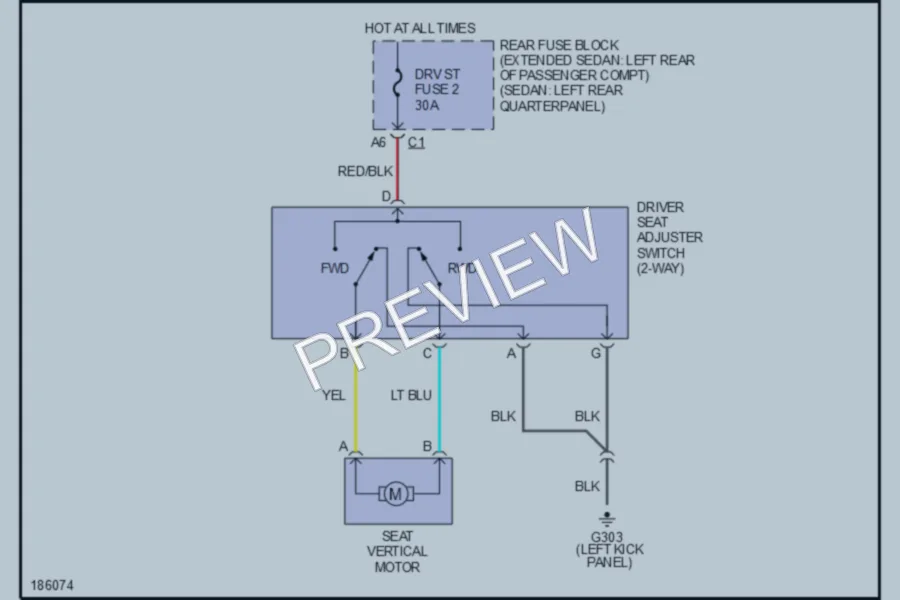 2004 Chevrolet Malibu Power Seats wiring diagram preview