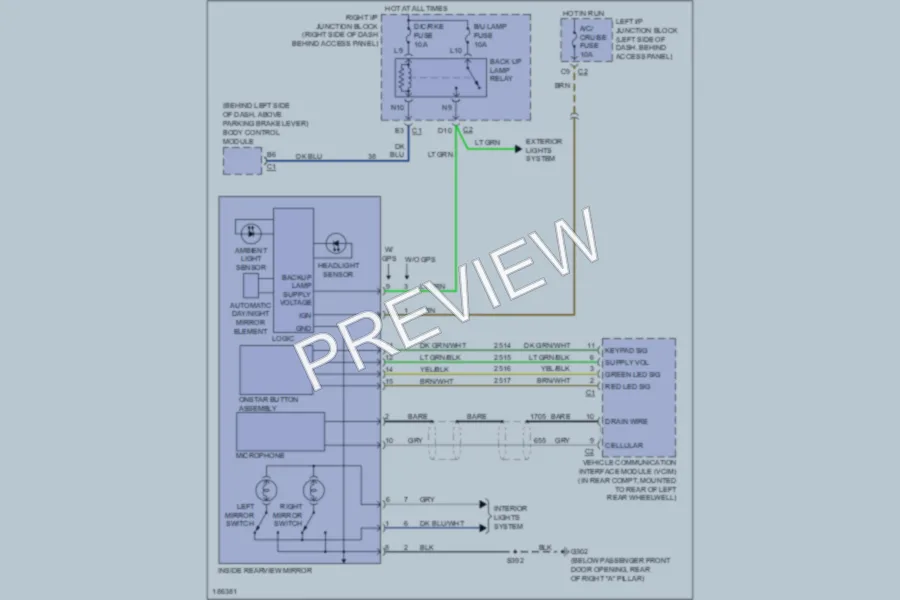 2004 Chevrolet MonteCarlo Power Mirrors wiring diagram preview