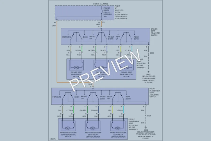 2004 Chevrolet MonteCarlo Power Seats wiring diagram preview