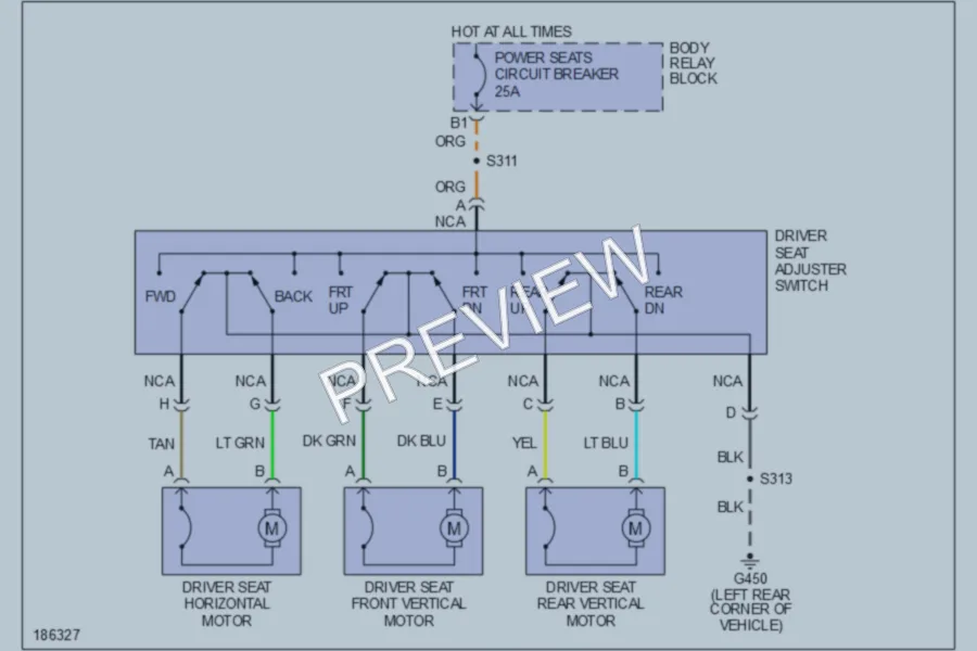 2004 Chevrolet S10 Power Seats wiring diagram preview