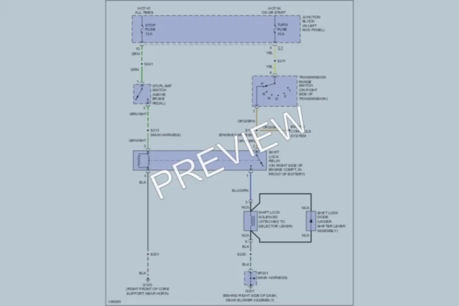 2004 Chevrolet Tracker Shift Interlock wiring diagram preview