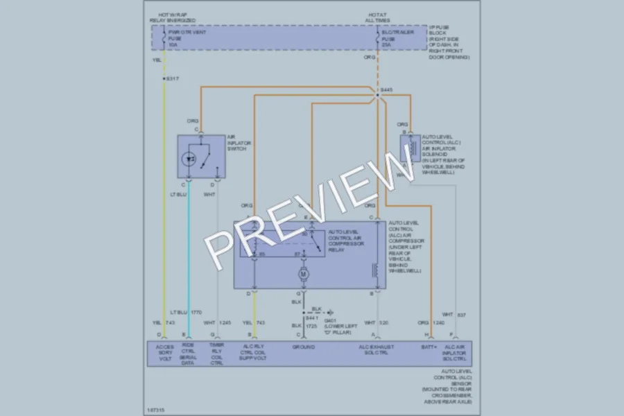 2004 Chevrolet Venture Electronic Suspension wiring diagram preview