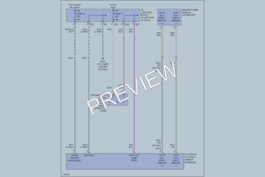 2004 Chrysler 300M Power Mirrors wiring diagram preview