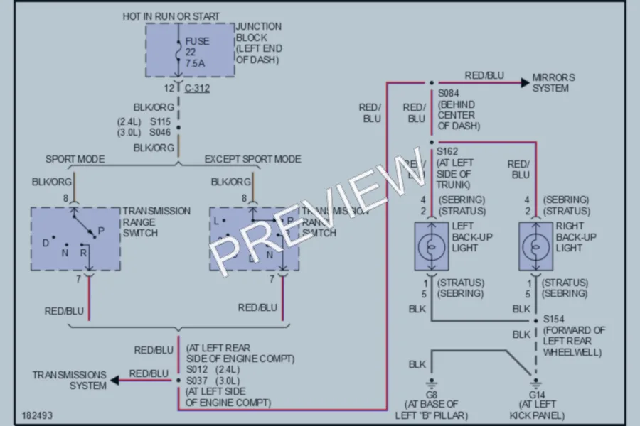 2004 Chrysler 2D Coupe Exterior Lights wiring diagram preview
