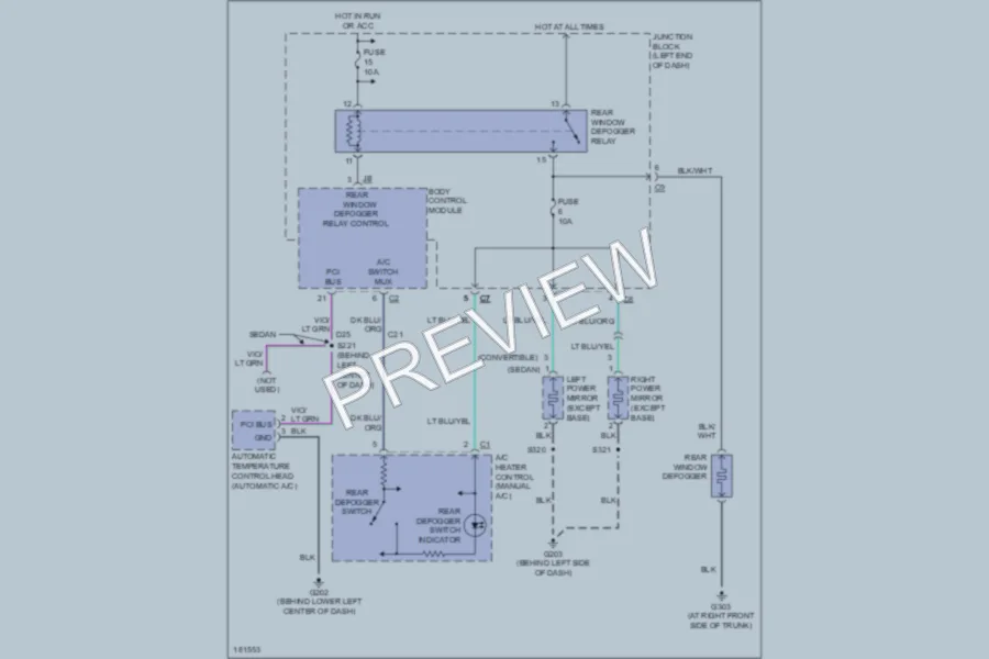 2004 Chrysler 4D Sedan Defoggers wiring diagram preview