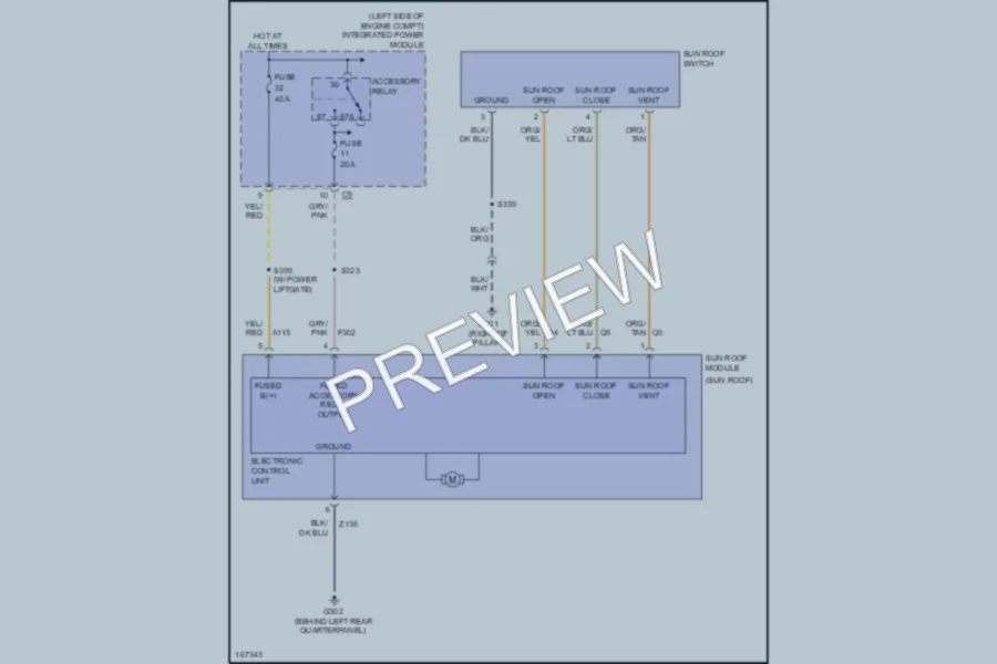 2004 Chrysler TownCountry Power Top Sunroof wiring diagram preview
