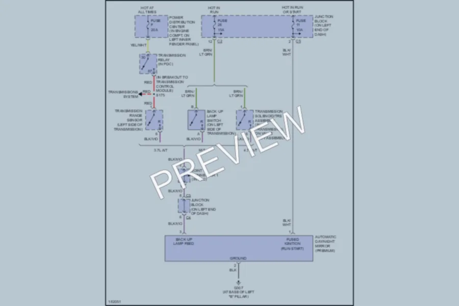 2004 Dodge Dakota Power Mirrors wiring diagram preview