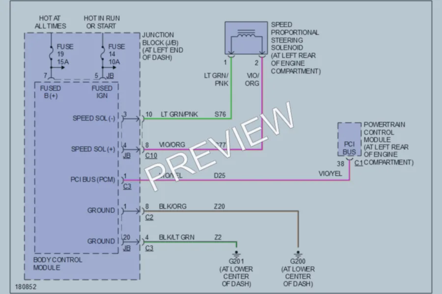 2004 Dodge Intrepid Electronic Power Steering wiring diagram preview