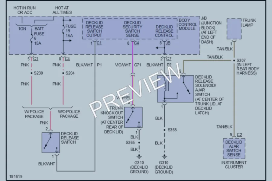 2004 Dodge Intrepid Trunk Tailgate Fuel Door wiring diagram preview