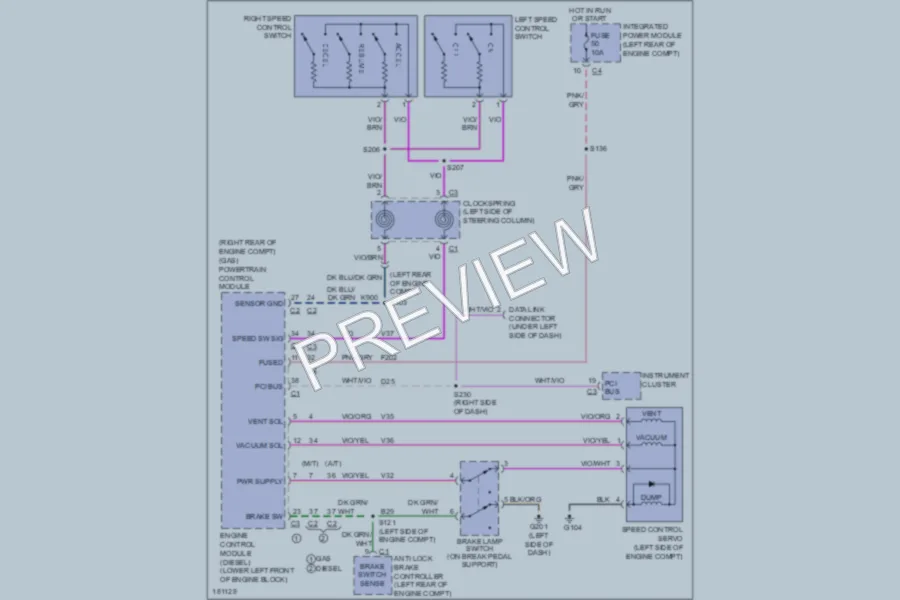 2004 Dodge R1500 Cruise Control wiring diagram preview