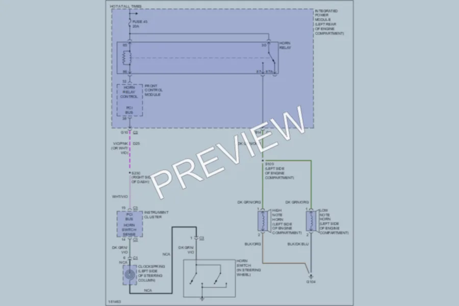2004 Dodge R1500 Horn wiring diagram preview