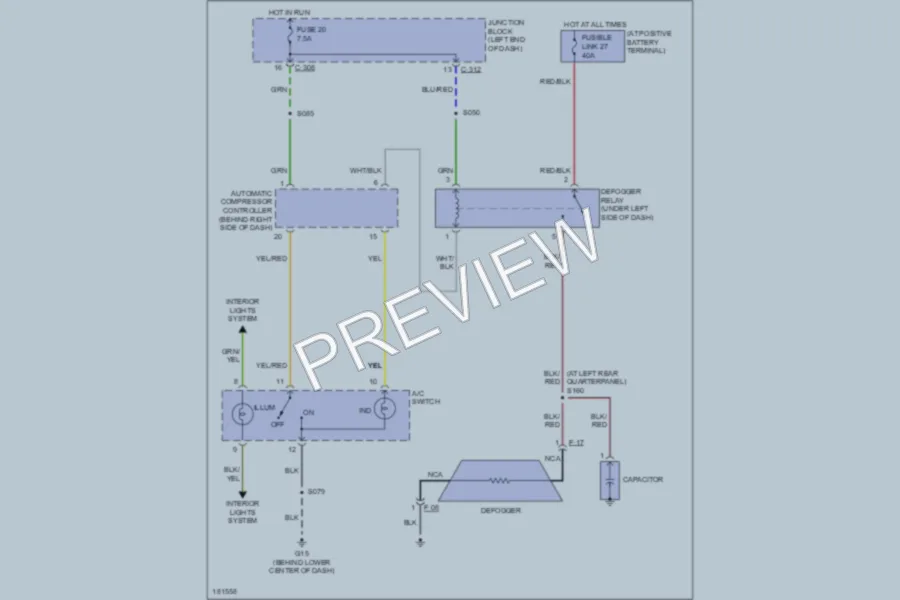 2004 Dodge 2D Coupe Defoggers wiring diagram preview
