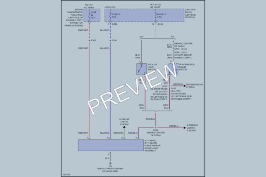 2004 Dodge 2D Coupe Power Mirrors wiring diagram preview