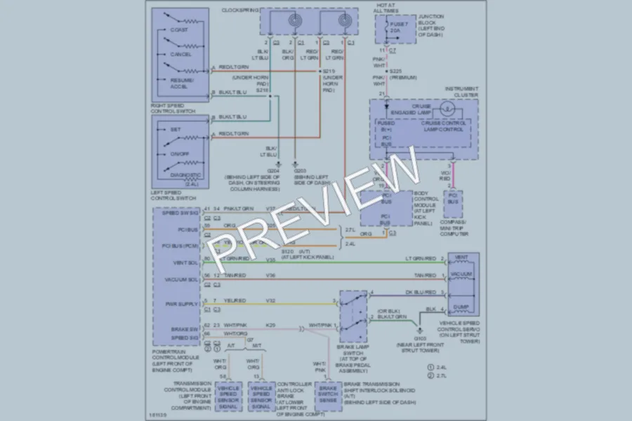 2004 Dodge 4D Sedan Cruise Control wiring diagram preview