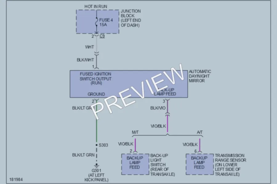 2004 Dodge 4D Sedan Power Mirrors wiring diagram preview
