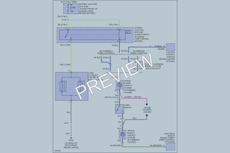 2004 Ford CrownVictoria Horn wiring diagram preview